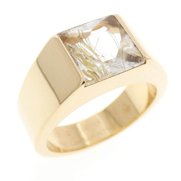 Cartier Rutile Quartz 18K Yellow Gold Diamond Ring – front view
