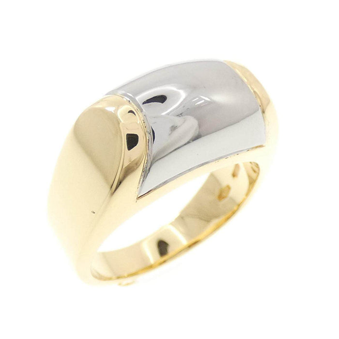 Bulgari Tronchet Stainless Steel 18K Yellow Gold Ring – front view