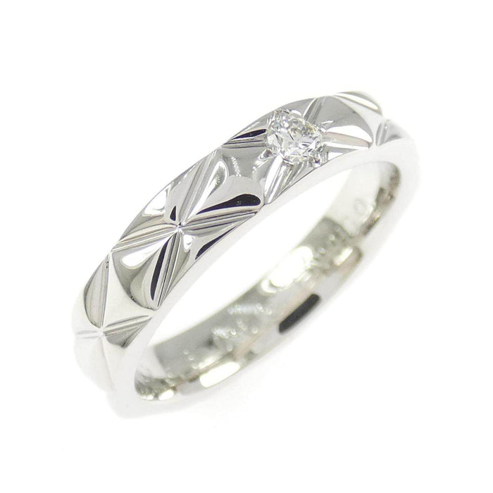 Chanel Matelasse Platinum Diamond Ring – front view
