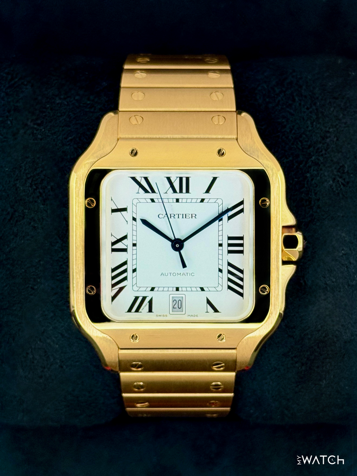Santos de Cartier 39.8mm WGSA0029 Yellow Gold White Dial – front view