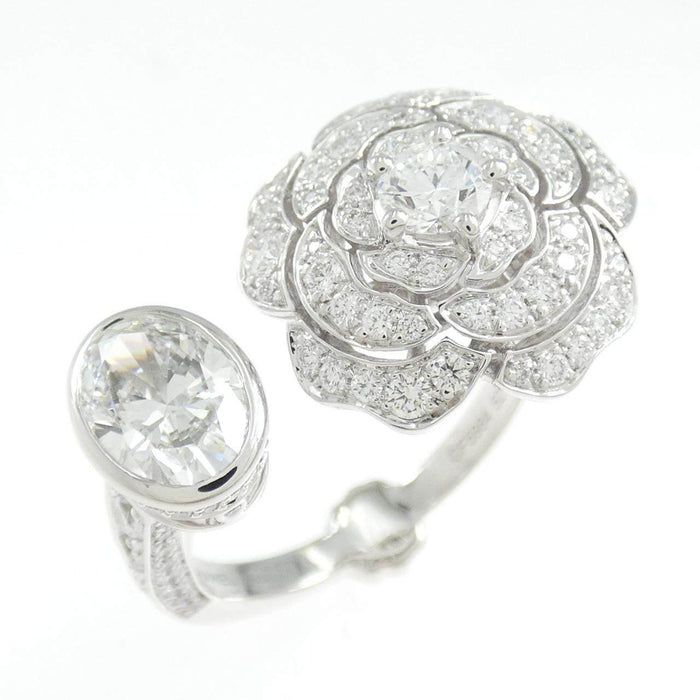 Chanel Camelia 18K White Gold Diamond Ring – front view