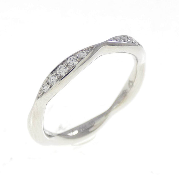 Chanel Camellia Half Platinum Diamond Eternity Ring – front view