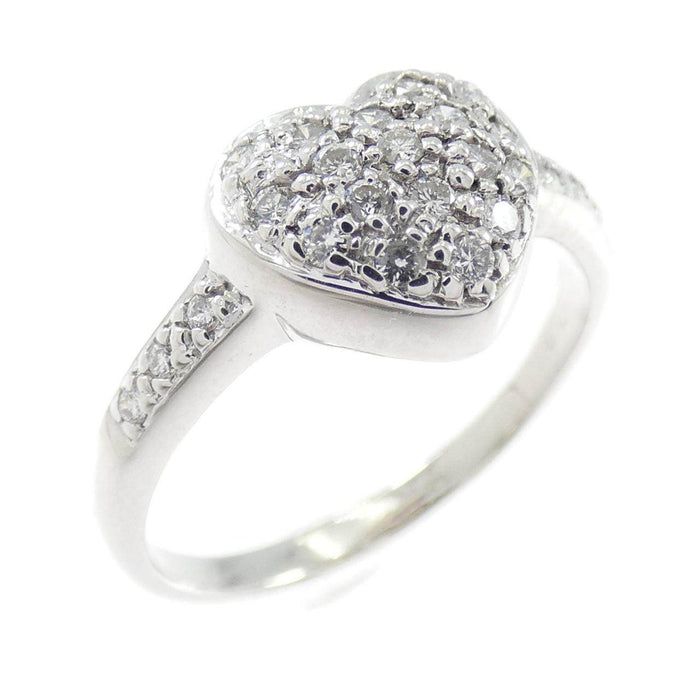 Ponte Vecchio Heart 18K White Gold Diamond Ring – front view