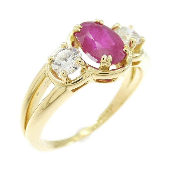 Chaumet Phil D'Amour 18K Yellow Gold Diamond Ruby Ring – front view