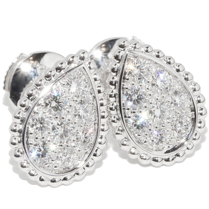 Boucheron Serpent Boheme 18K White Gold Diamond Earrings – front view