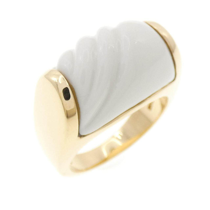 Bulgari Tronchet 18K Yellow Gold Opal Ring – front view