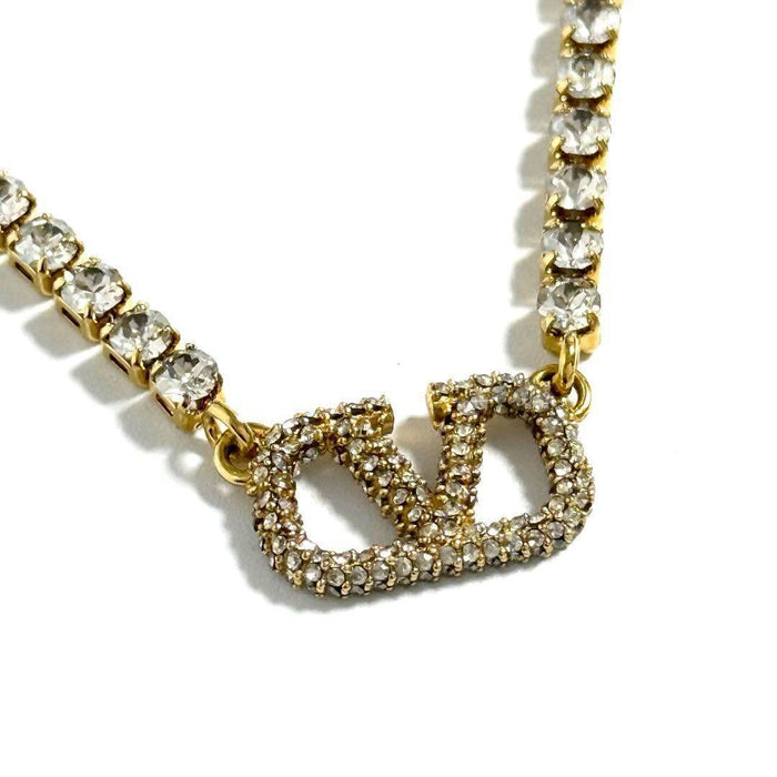 Valentino Garavani VLogo Signature Zinc Alloy Pendant Necklace – front view