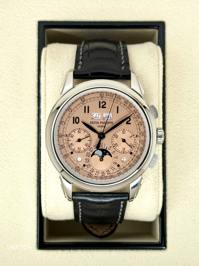 Patek Philippe 5270P Perpetual Calendar Chronograph Salmon Dial – front view