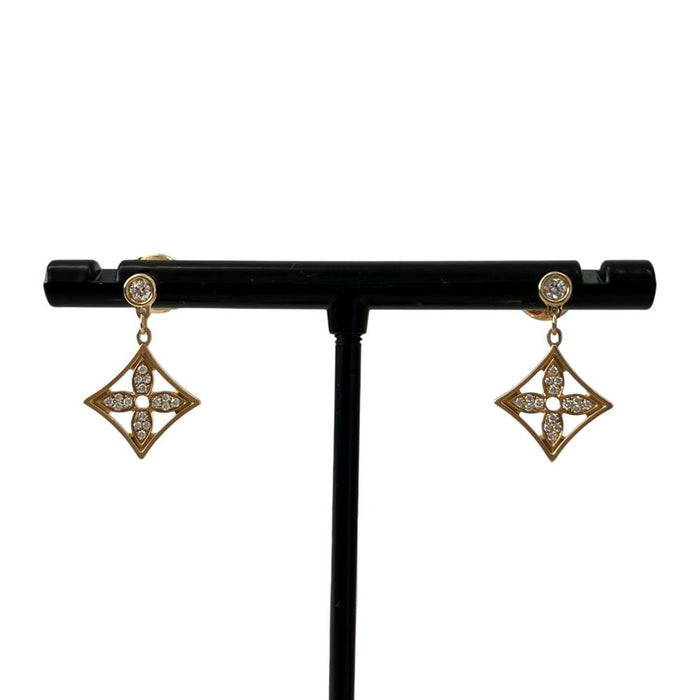 Louis Vuitton Monogram Idylle Blossom 18K Yellow Gold Diamond Earrings – front view