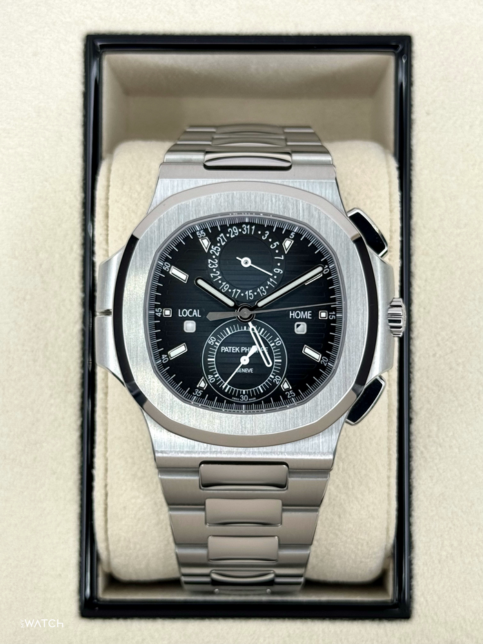 Patek Philippe Nautilus Travel Time Chronograph 40.5mm 5990/1A-011 Blue-Noir Dial – front view