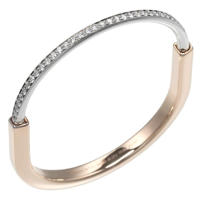 Tiffany & Co. Lock 18K Rose Gold Diamond Bracelet – front view