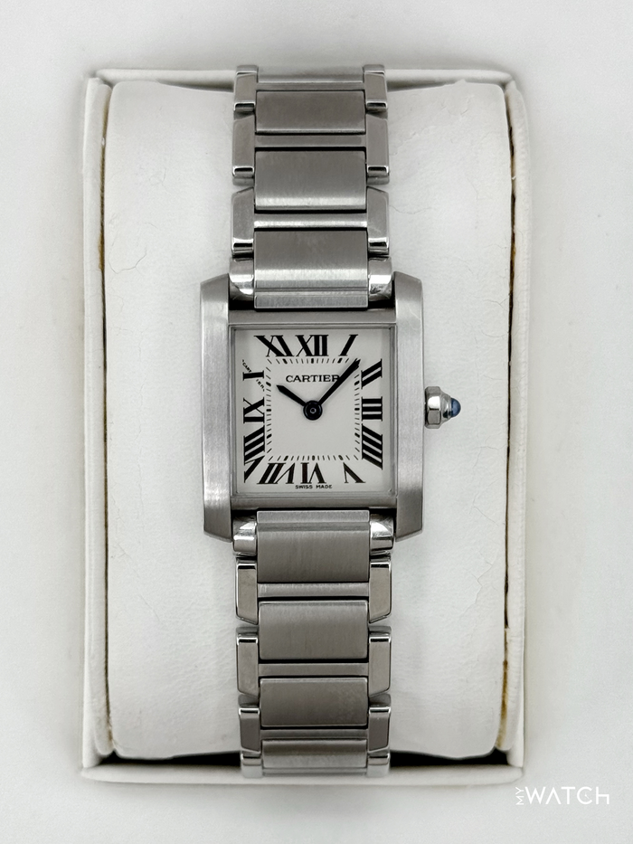 Cartier Tank Française 20mm W51008Q3 Stainless Steel White Dial – front view