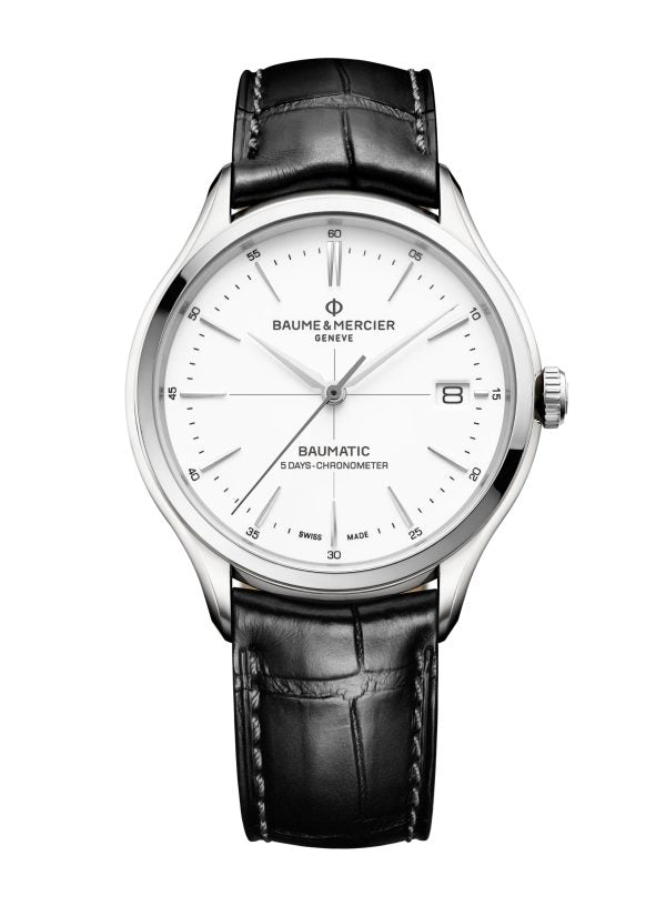 Baume & Mercier Clifton Baumatic 5-Day Chronometer White Dial 10518