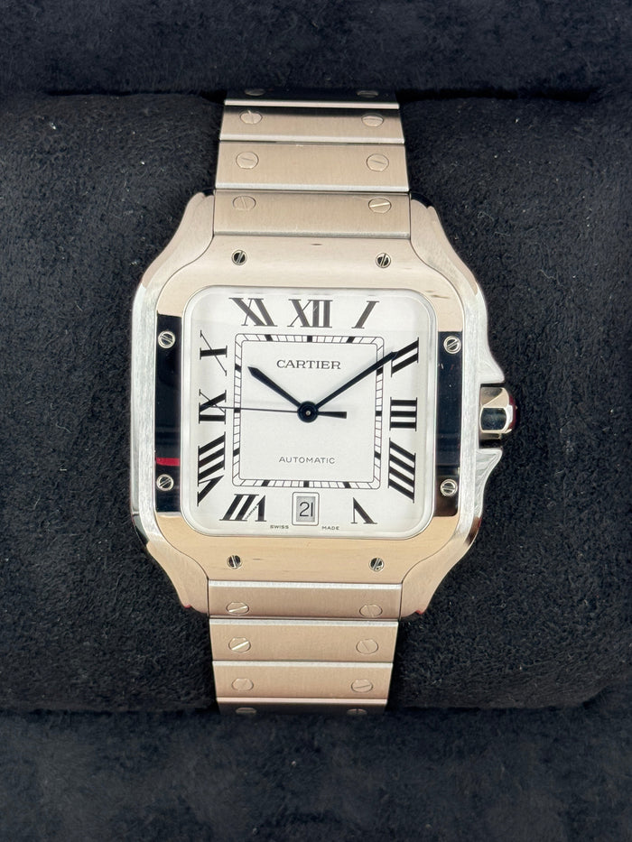 Santos de Cartier 39mm WSSA0018 Stainless Steel White Dial – front view
