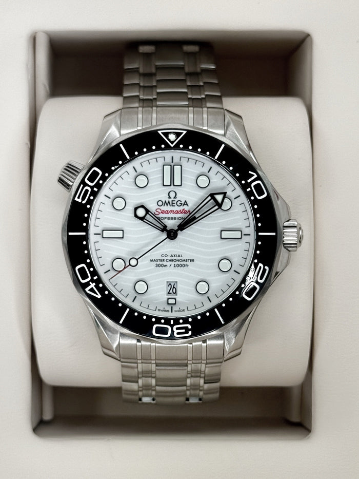 Omega Seamaster 42mm 210.30.42.20.04.001 Stainless Steel White Dial – front view