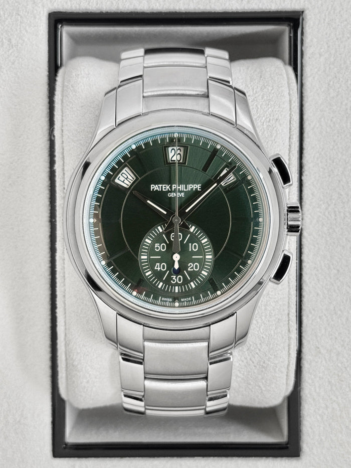 Patek Philippe Flyback Chronograph Annual Calendar 5905/1A Olive Green Dial – front view
