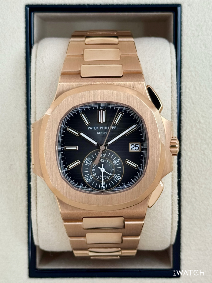 Patek Philippe Nautilus Chrono 40.5mm 5980/1R Rose Gold Grey Dial – front view