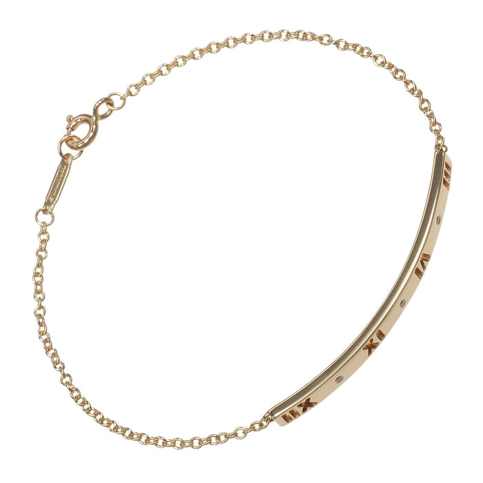 Tiffany & Co. Atlas Bar 18K Rose Gold Diamond Bracelet – front view