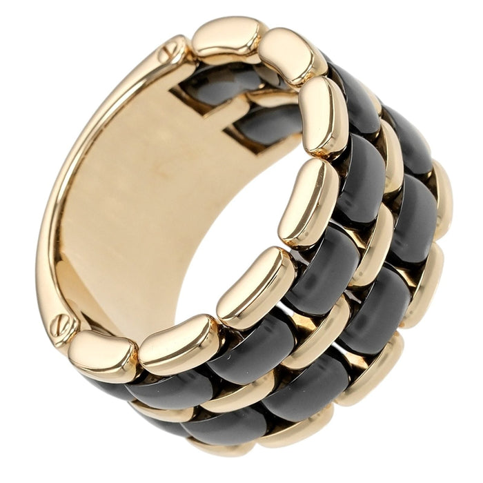 Chanel Ultra Ceramic 18K Yellow Gold Ring – front view