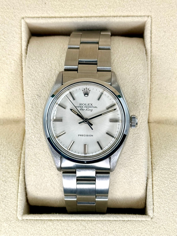 Rolex Air-King 34mm 5500 Stainless Steel Oyster Silver Dial – front view