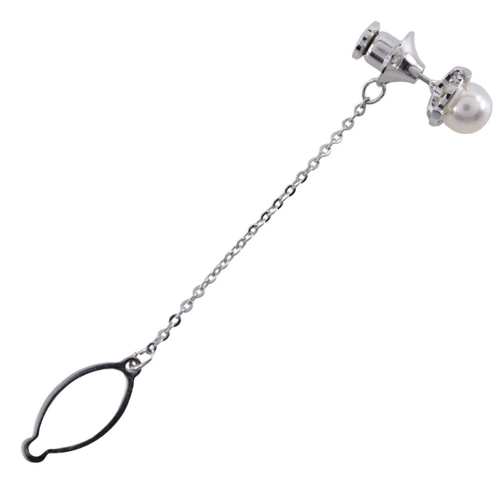 Mikimoto 7.1mm Sterling Silver Pearl Tie Pin – front view