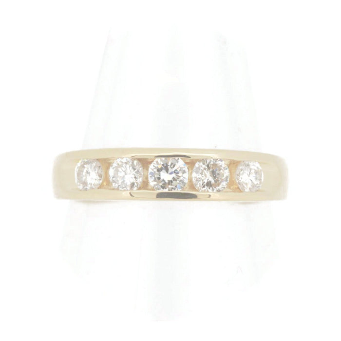 18K Yellow Gold Half Diamond Eternity Ring 0.5ct – front view