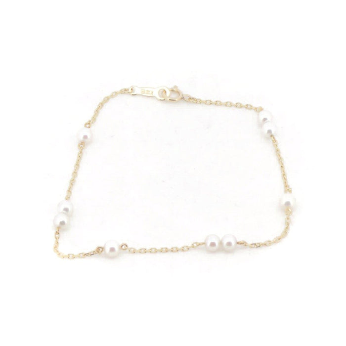 Mikimoto 18K Yellow Gold Pearl Bracelet – front view