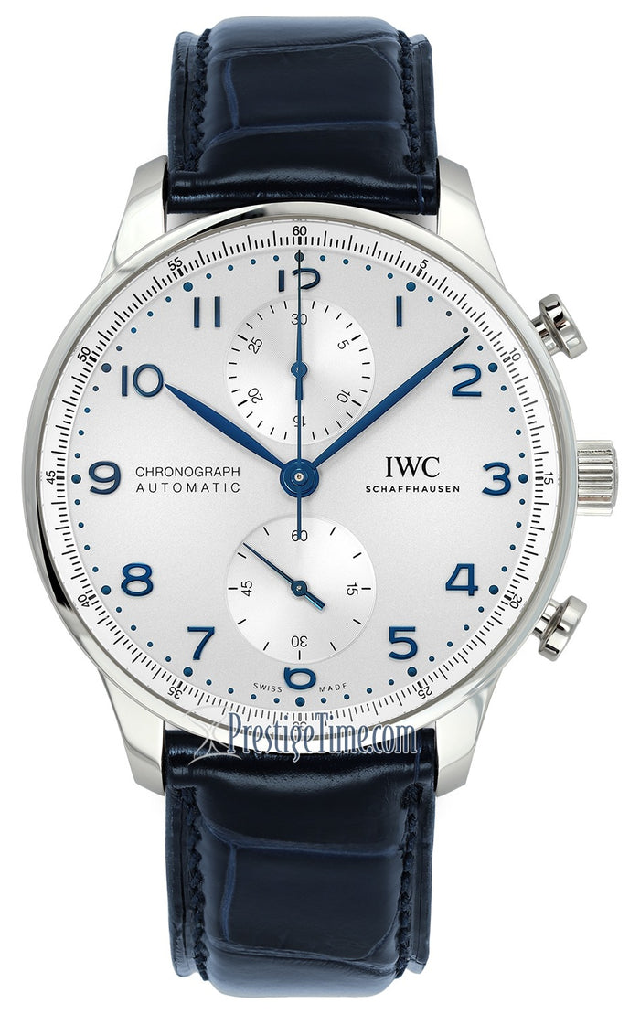 IWC Portugieser Chronograph Silver Dial Blue Hands IW371605