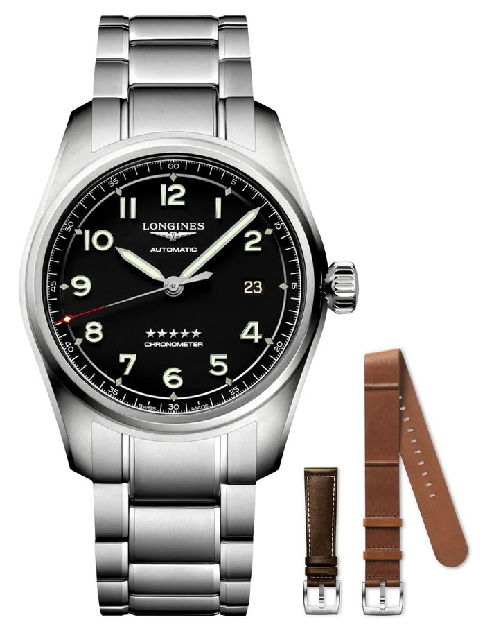 Longines Spirit 40mm COSC Chronometer Black Dial L3.810.4.53.6