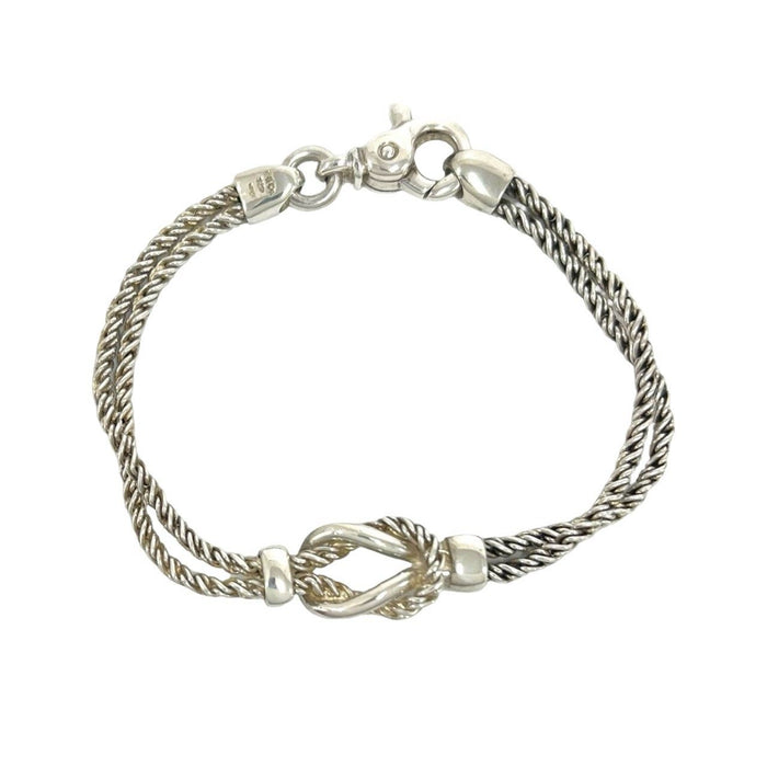 Tiffany & Co. Double Rope Center Knot Sterling Silver Bracelet – front view
