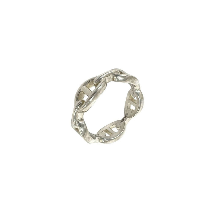 Hermès Chaîne d'Ancre Enchaine Sterling Silver Ring – front view