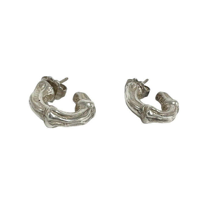 Tiffany & Co. Bamboo Sterling Silver Earrings – front view