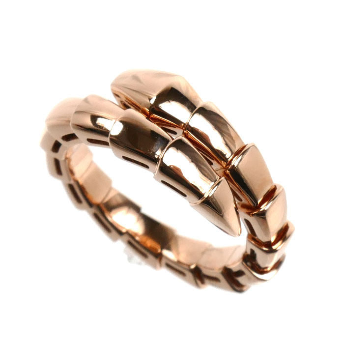 Bulgari Serpenti Viper 18K Rose Gold Ring – front view