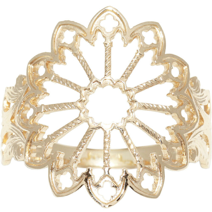 UnoAErre Flower 18K Yellow Gold Ring – front view