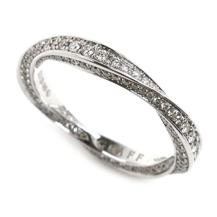 Graff Spiral 18K White Gold Diamond Ring – front view