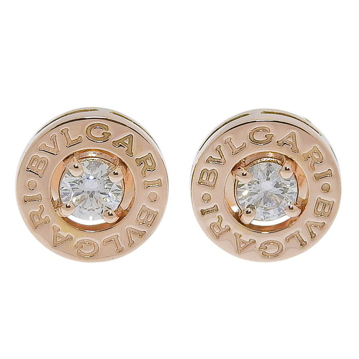Bulgari BVLGARI BVLGARI 18K Rose Gold Diamond Earrings – front view