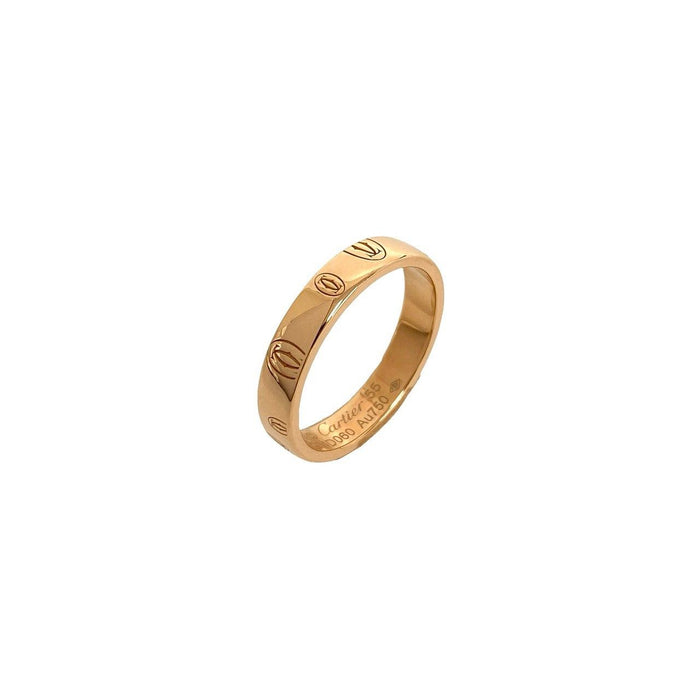 Cartier Happy Birthday 18K Rose Gold Diamond Ring – front view