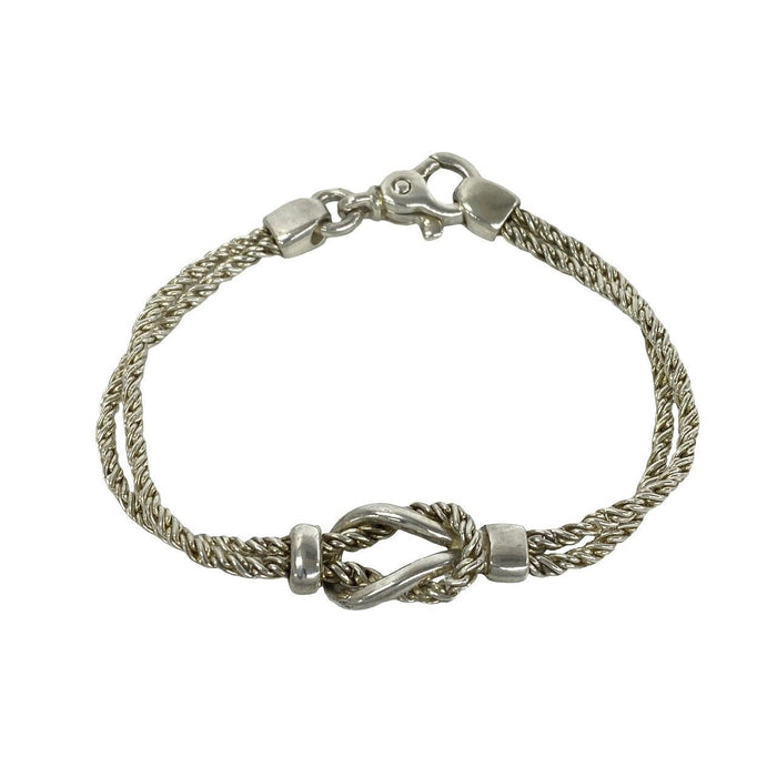 Tiffany & Co. Double Rope Center Knot Sterling Silver Bracelet – front view