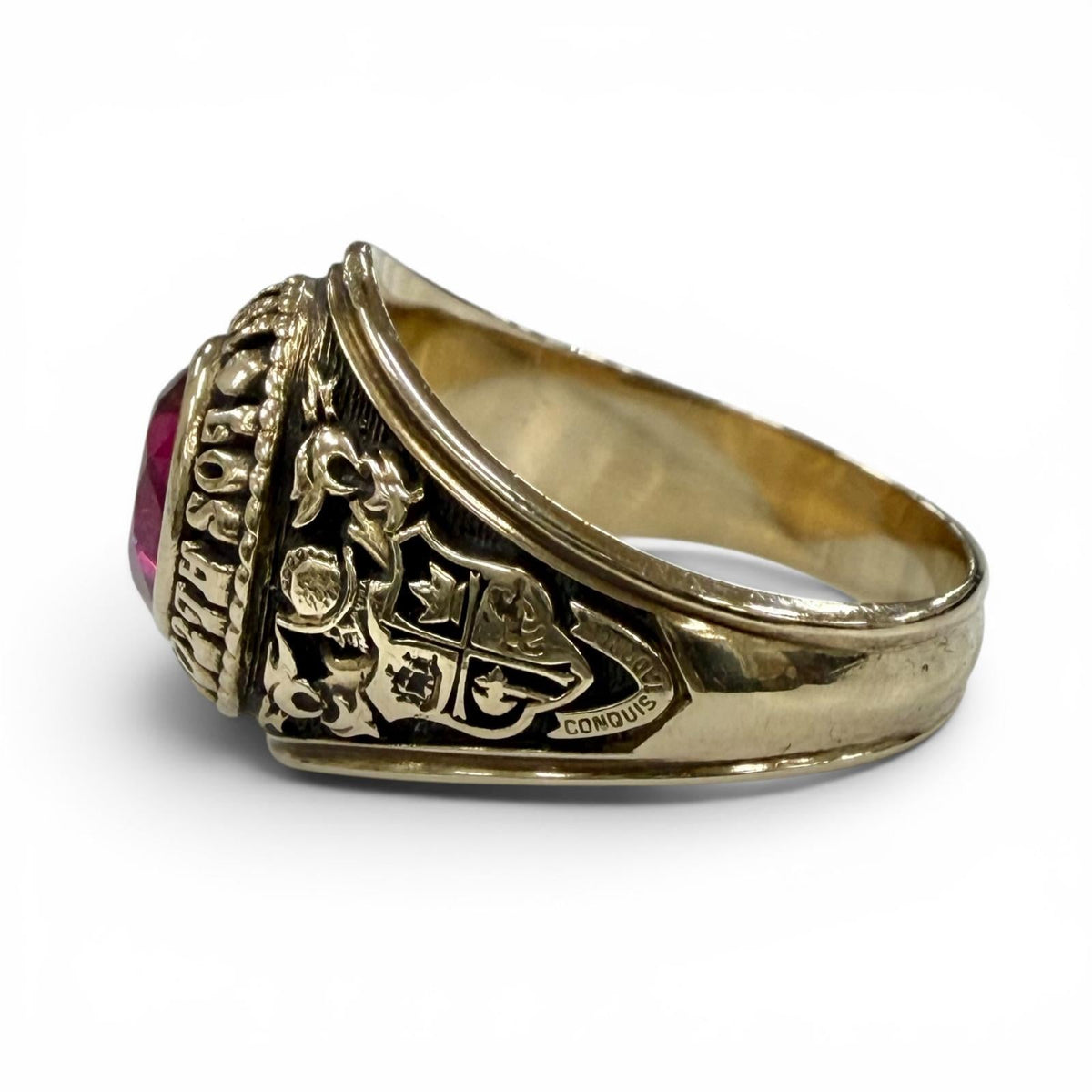 10K Yellow Gold Jostens Ring – top view