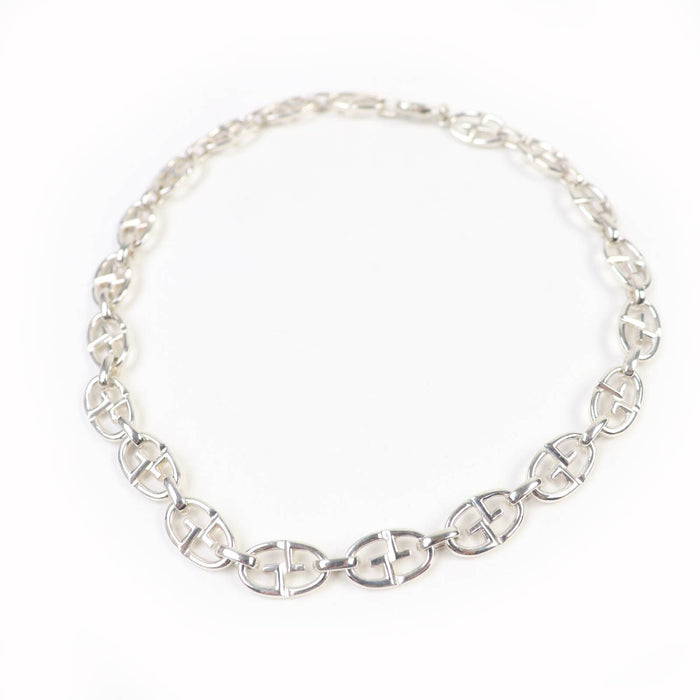Gucci Tom Ford Double G Anchor Chain Sterling Silver Necklace – front view