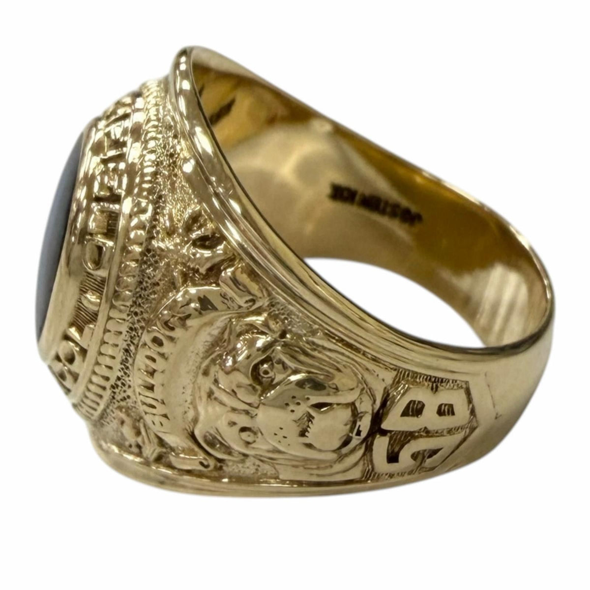Jostens 10K Yellow Gold Topaz Ring – side view