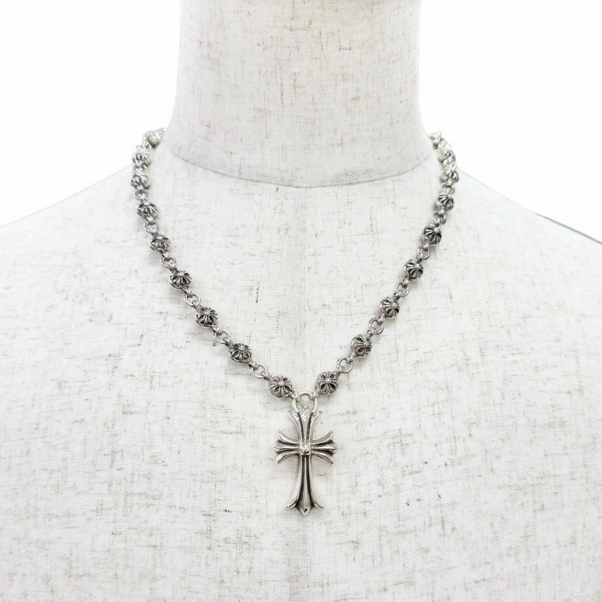 Chrome Hearts Crossball Sterling Silver Necklace – pendant detail