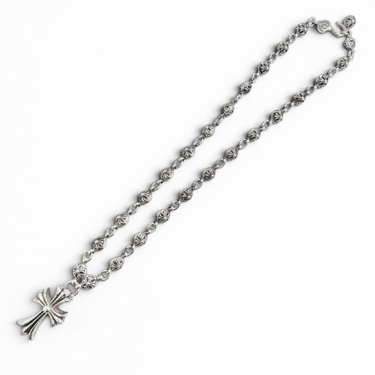 Chrome Hearts Crossball Sterling Silver Necklace – clasp detail