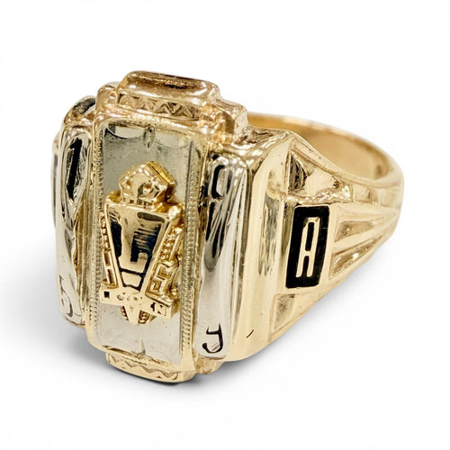 10K Yellow Gold Josten Ring – front view