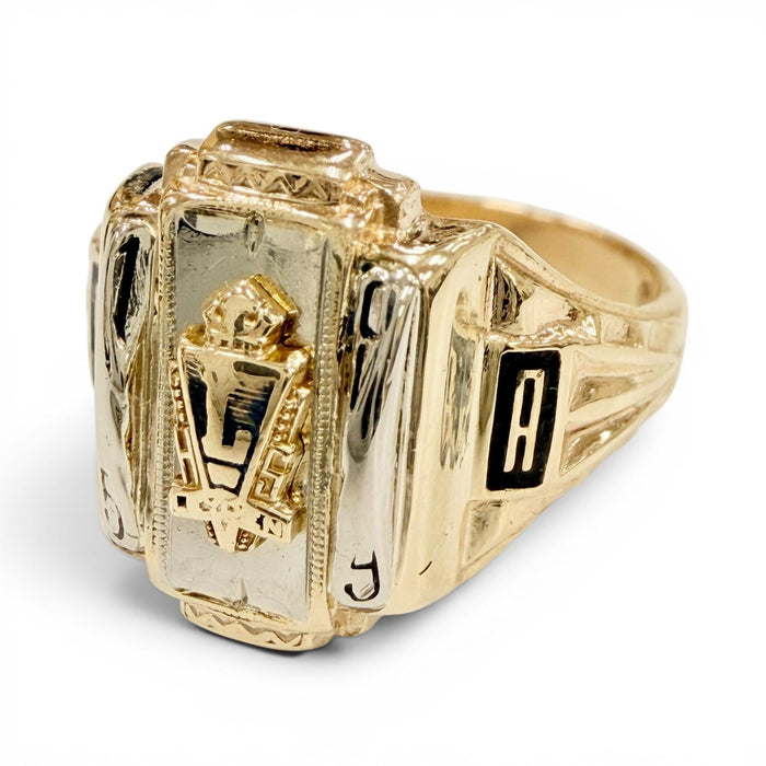 10K Yellow Gold Josten Ring – front view