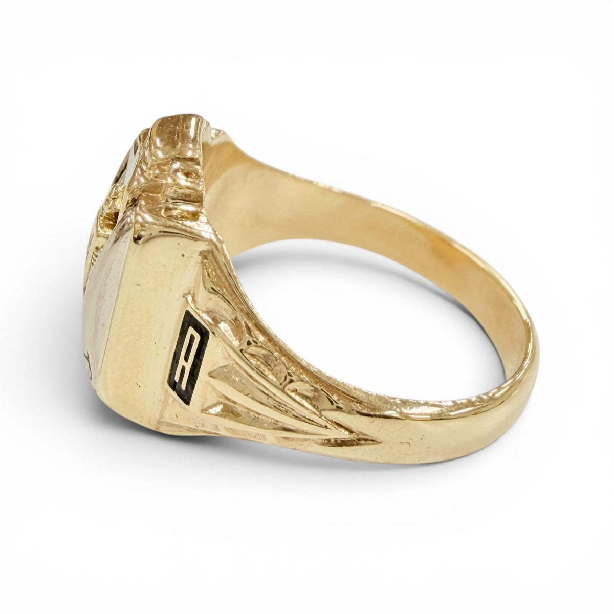 10K Yellow Gold Josten Ring – top view