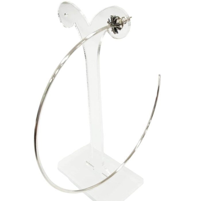 Chrome Hearts Ch Plus Sterling Silver Hoop Earrings – front view