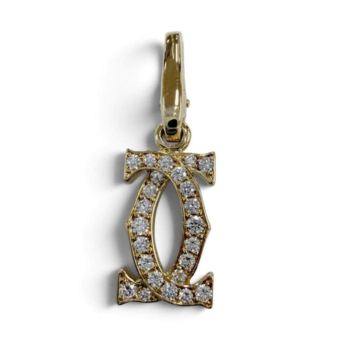 Cartier Double C 18K Yellow Gold Diamond Pendant – front view