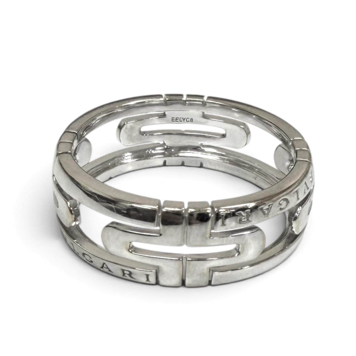 Bulgari Parentesi 18K White Gold Ring – side view