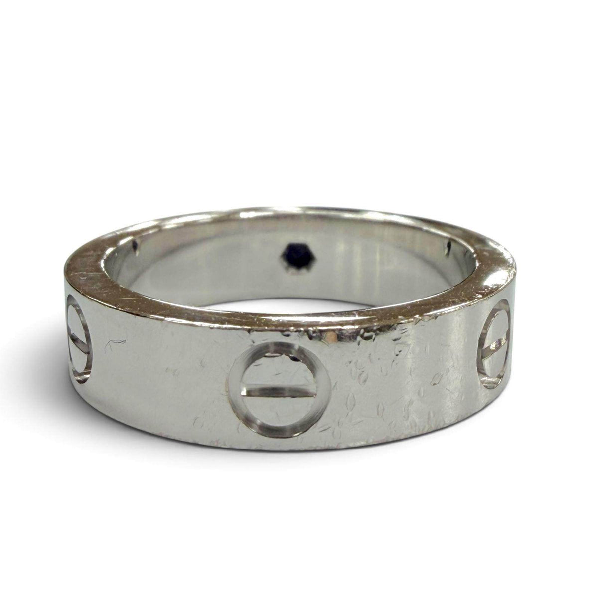 Cartier Love Black 18K White Gold Sapphire Ring – inside band